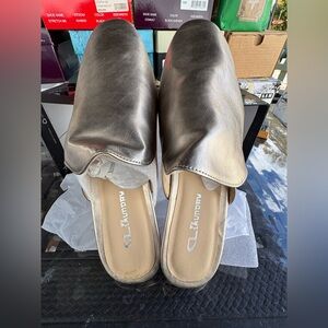 C L Laundry Gold Slip-On Loafers for Women